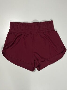 Women’s Maroon High-Waist Athletic Shorts